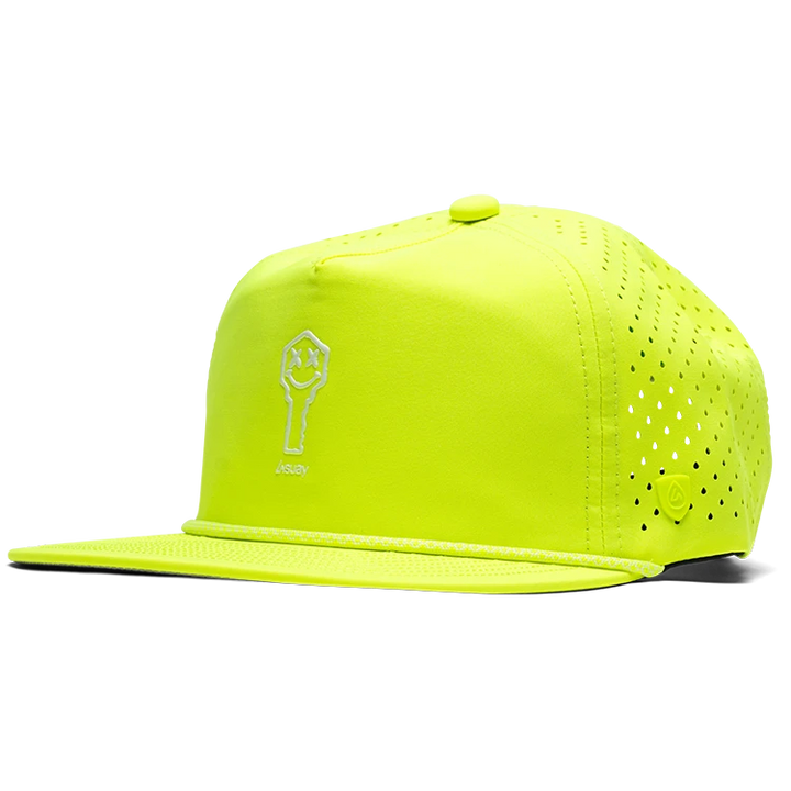 Suay Key x Suay rope-brim snapback hat in Drift Wild - Neon Yellow - front view