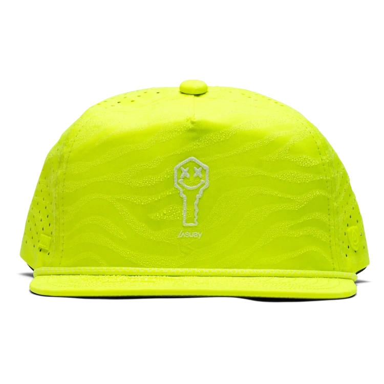 Suay Key x Suay rope-brim snapback hat in Drift Wild - Neon Yellow - back view