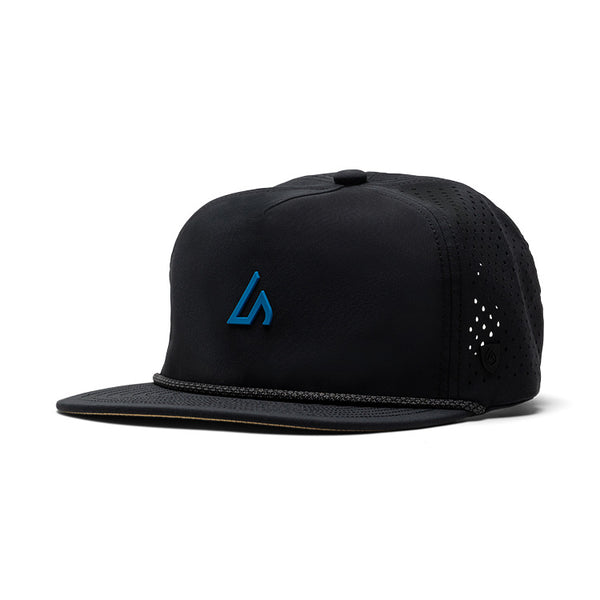 Suay Drift rope-brim snapback hat in Black / Blue - front view