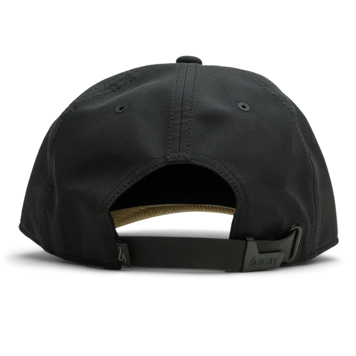 Suay Nomad unstructured dad hat in Black / Pink Inkplate - lifestyle shot