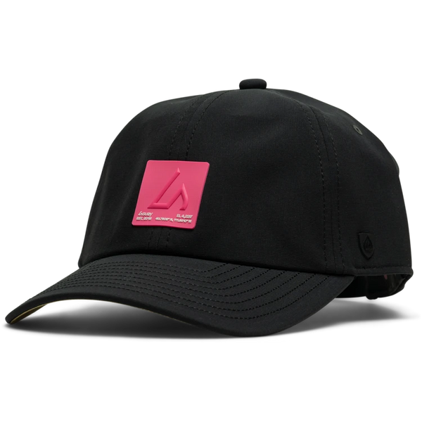 Suay Nomad unstructured dad hat in Black / Pink Inkplate - front view