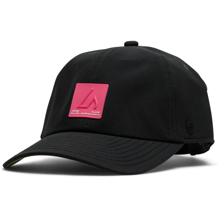 Suay Nomad unstructured dad hat in Black / Pink Inkplate - front view