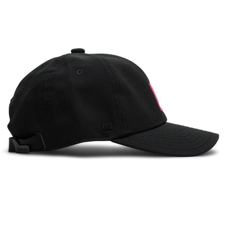 Suay Nomad unstructured dad hat in Black / Pink Inkplate - back view