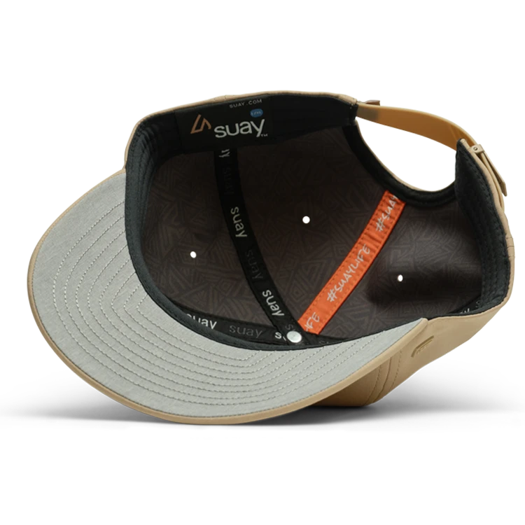 Suay Nomad unstructured dad hat in Camel / Forest Inkplate - angle 6
