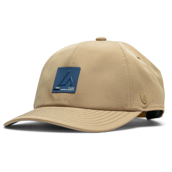 Suay Nomad unstructured dad hat in Camel / Harbor Inkplate - front view