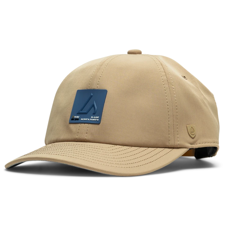 Suay Nomad unstructured dad hat in Camel / Harbor Inkplate - front view