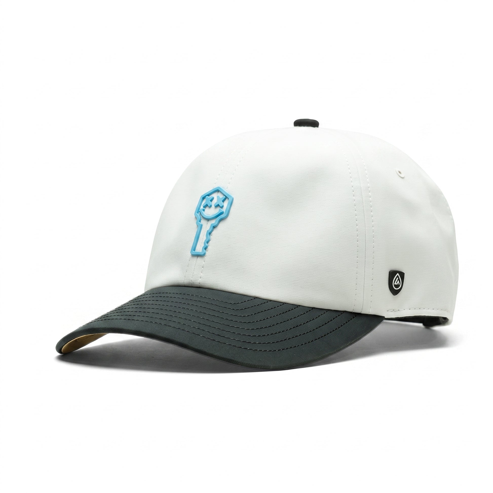 Key x Suay - Nomad - White / Black Two Tone - Sky Blue Patch — Key patch: Sky Blue