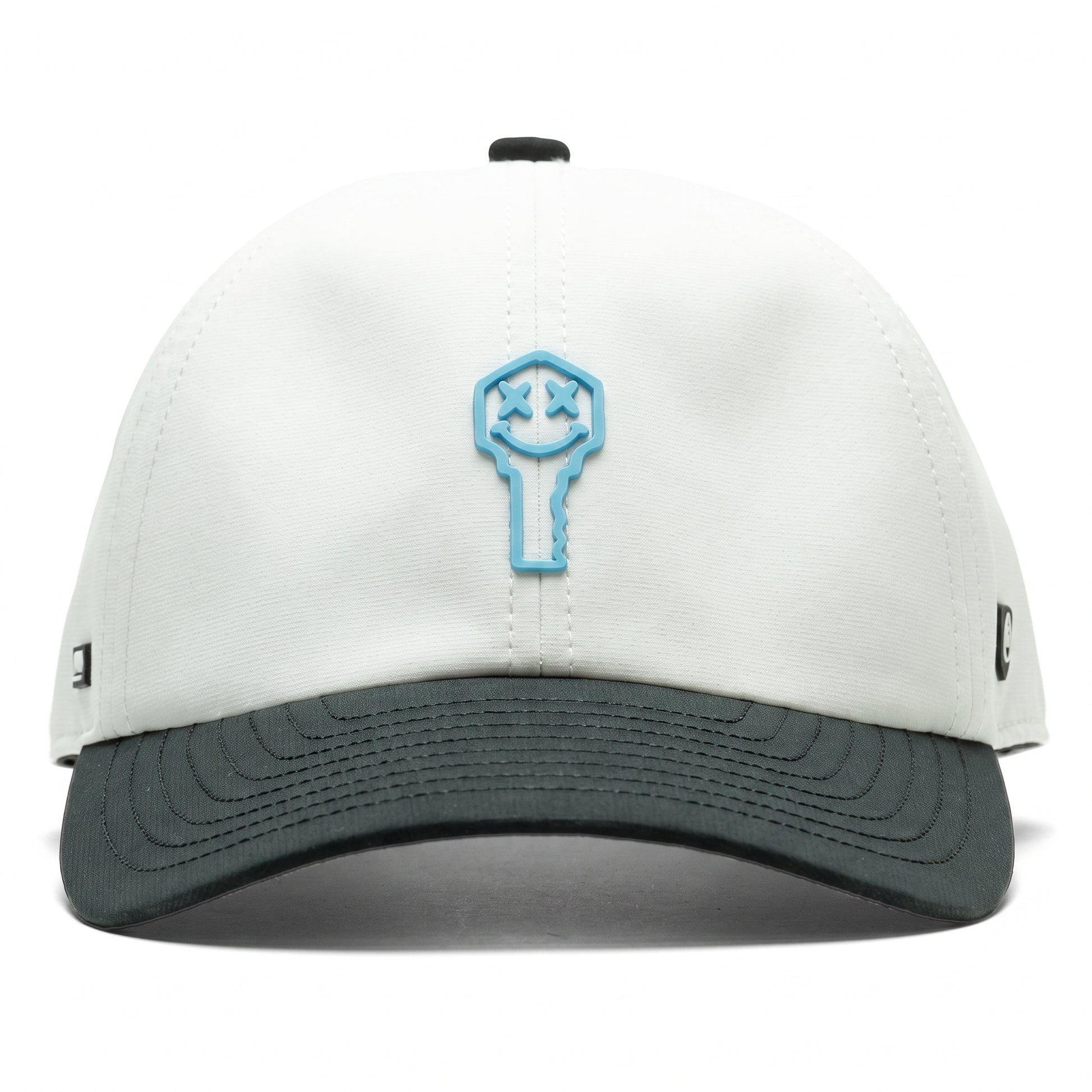 Key x Suay - Nomad - White / Black Two Tone - Sky Blue Patch — Key patch: Sky Blue