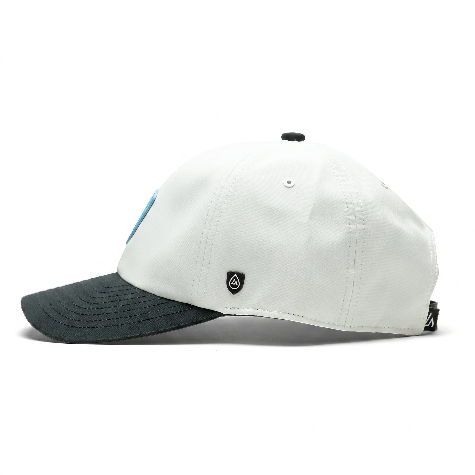 Key x Suay - Nomad - White / Black Two Tone - Sky Blue Patch — Key patch: Sky Blue