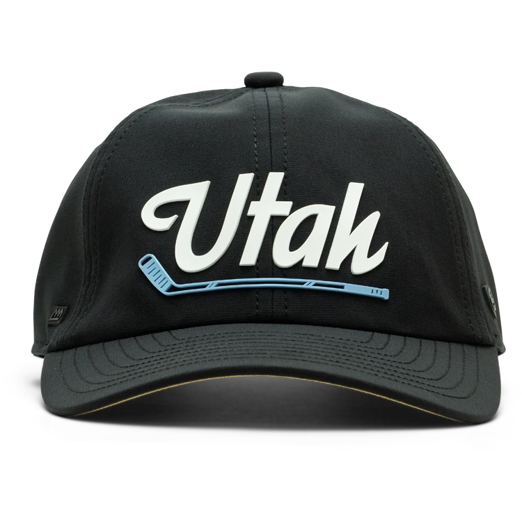 Suay Nomad unstructured dad hat in Black Utah Hockey - side view