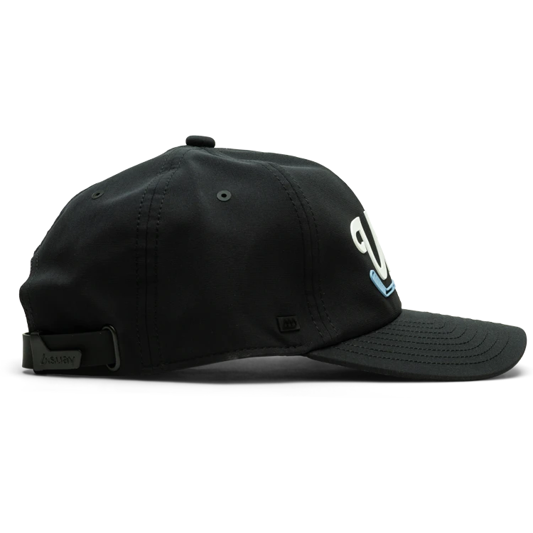 Suay Nomad unstructured dad hat in Black Utah Hockey - back view