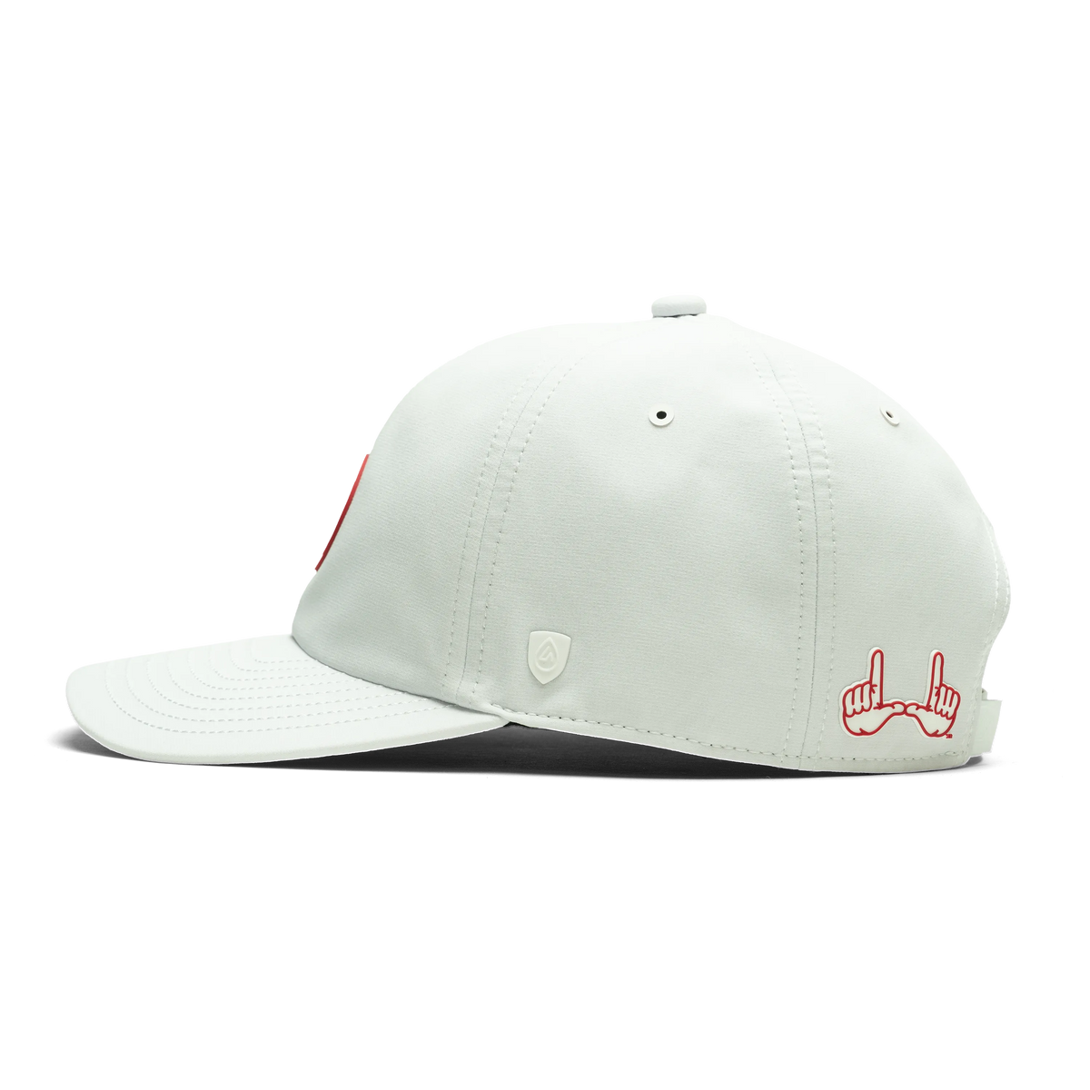 University of Utah x Suay - White Nomad (Feather) hat - side view