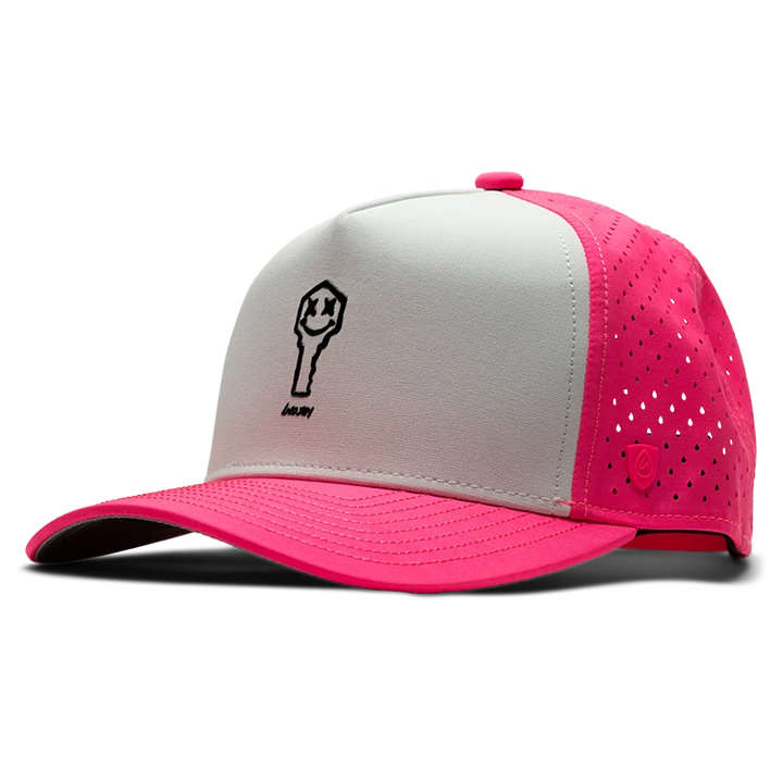 Suay Key x Suay 5-panel snapback hat in Apex Wild - Neon Pink/White - front view