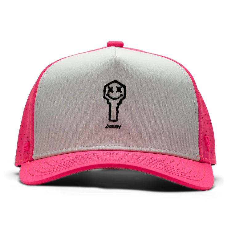 Suay Key x Suay 5-panel snapback hat in Apex Wild - Neon Pink/White - side view