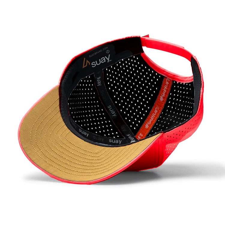 Suay Endurance 6-panel performance hat in Red - side view