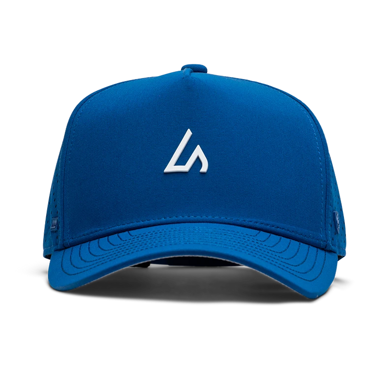 Suay Apex 5-panel snapback hat in Royal / White - side view