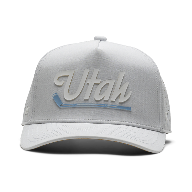 Suay Apex 5-panel snapback hat in White - back view