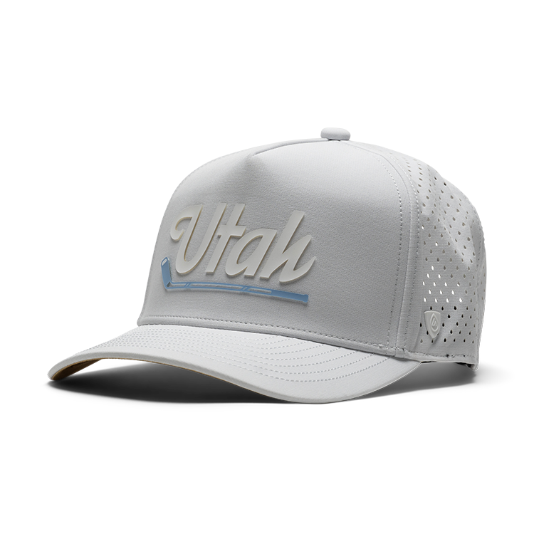Suay Apex 5-panel snapback hat in White - front view