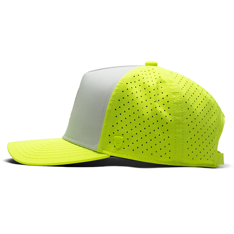 Suay Key x Suay 5-panel snapback hat in Apex Wild - Neon Yellow/White - back view