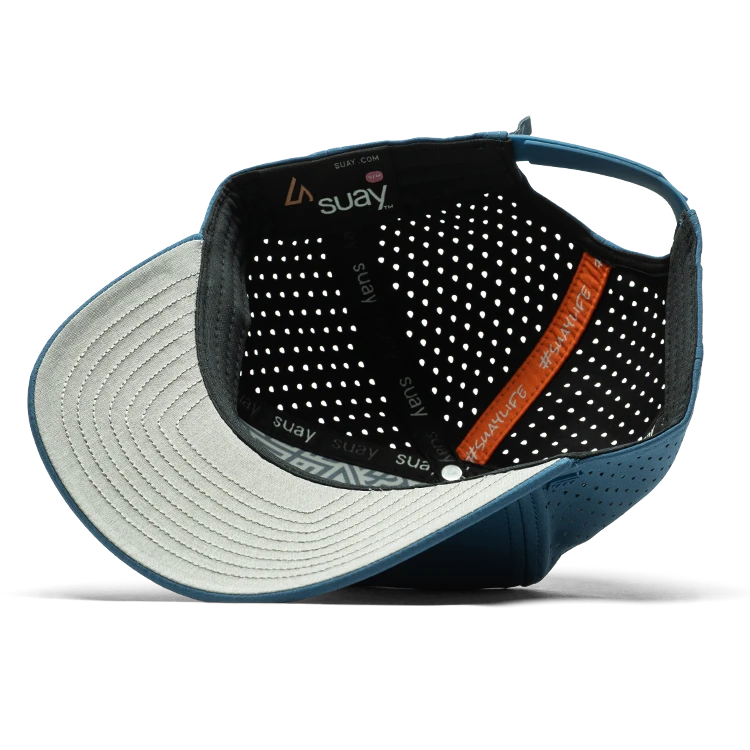 Suay Key x Suay 5-panel snapback hat in Apex - Steel Blue - lifestyle shot