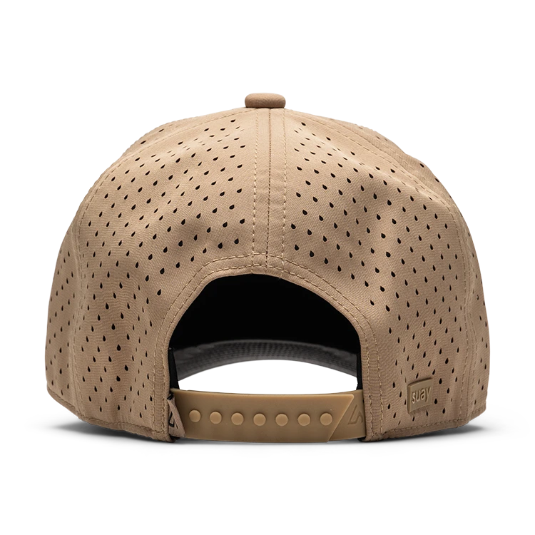 Suay Endurance 6-panel performance hat in Camel - detail view