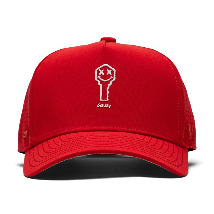 Suay Key x Suay 5-panel snapback hat in Apex - Red - side view