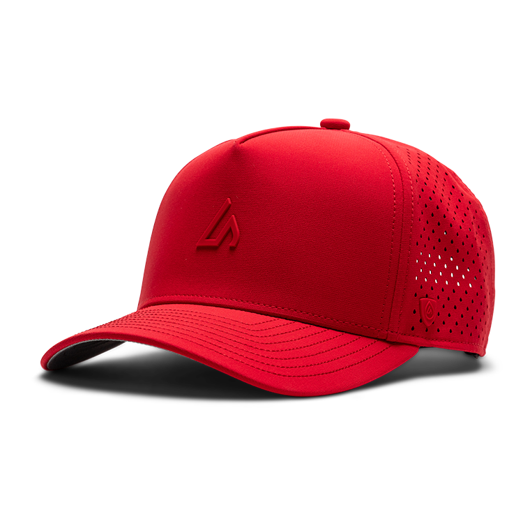 Suay Apex 5-panel snapback hat in Red - front view