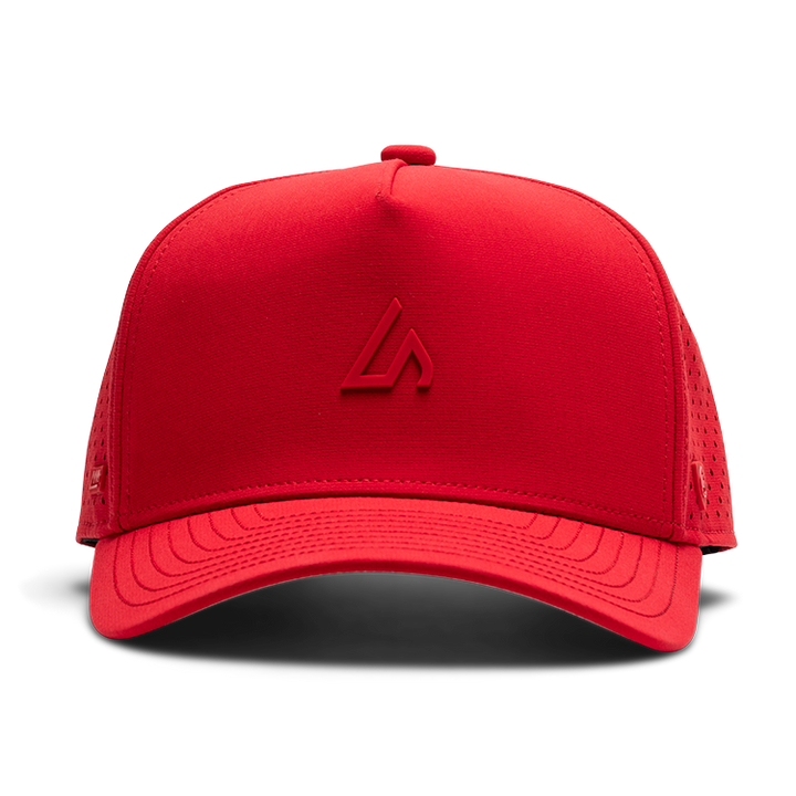 Suay Apex 5-panel snapback hat in Red - side view
