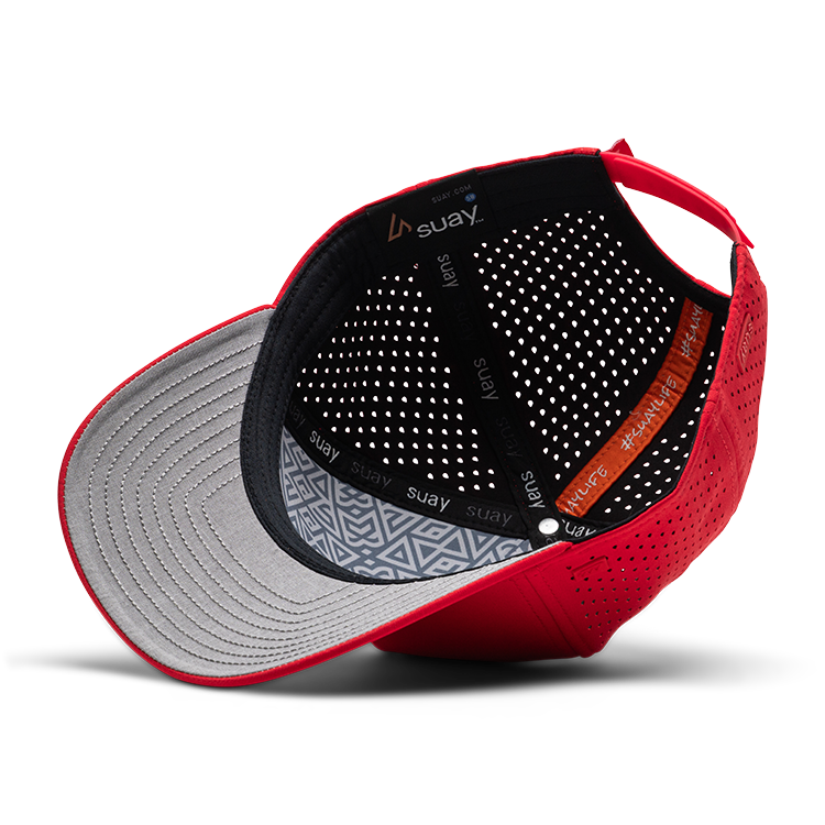 Suay Flyt 5-panel snapback hat in Apex - Red - lifestyle shot