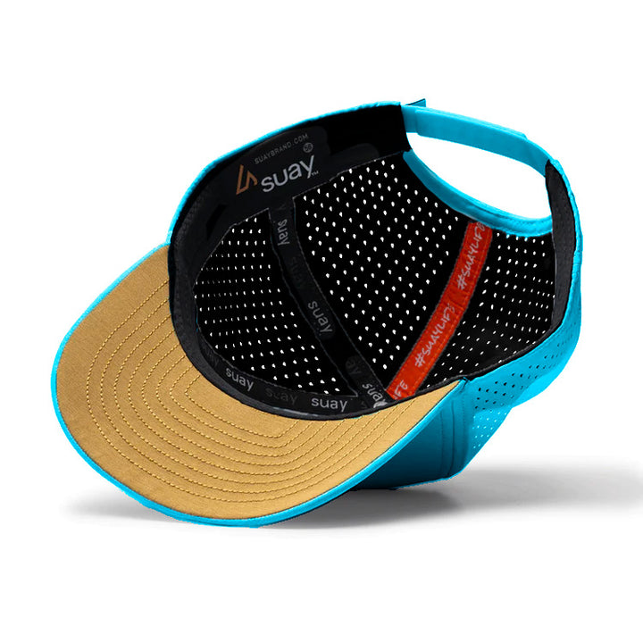Suay Endurance 6-panel performance hat in Ocean Blue - side view