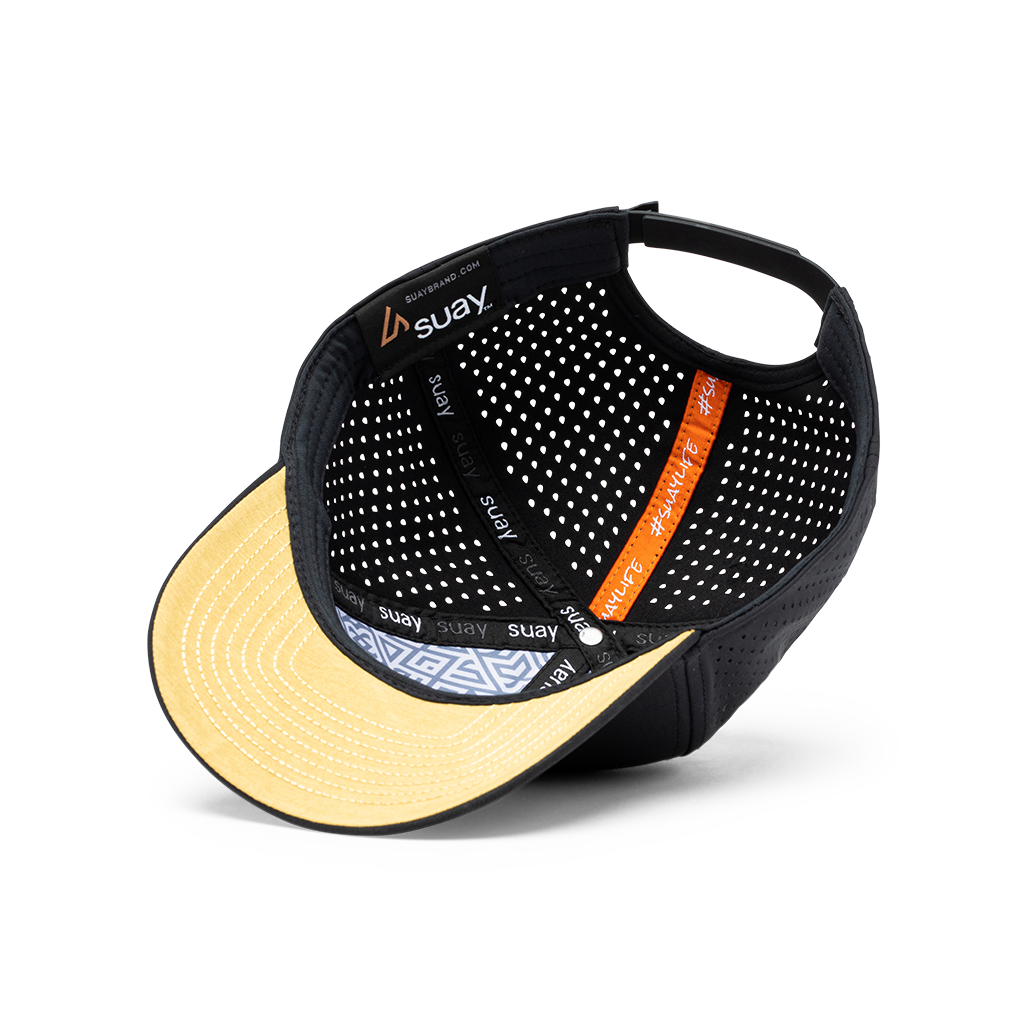 Suay Endurance 6-panel performance hat in Black - detail view