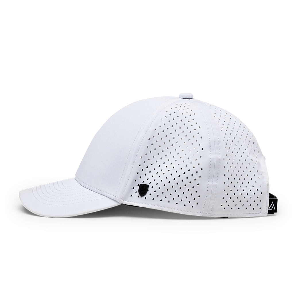Suay Endurance 6-panel performance hat in White / Black - back view