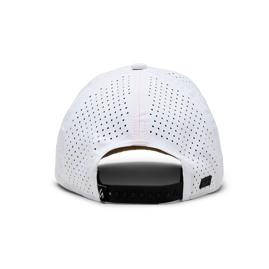 Suay Endurance 6-panel performance hat in White / Black - detail view